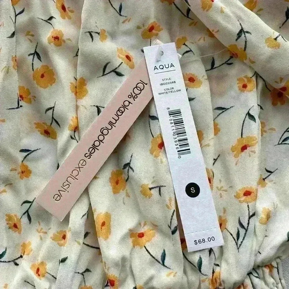 Helen Owens x Aqua NWT Off The Shoulder Smocked Cottagecore Blouse S - Picture 6 of 8